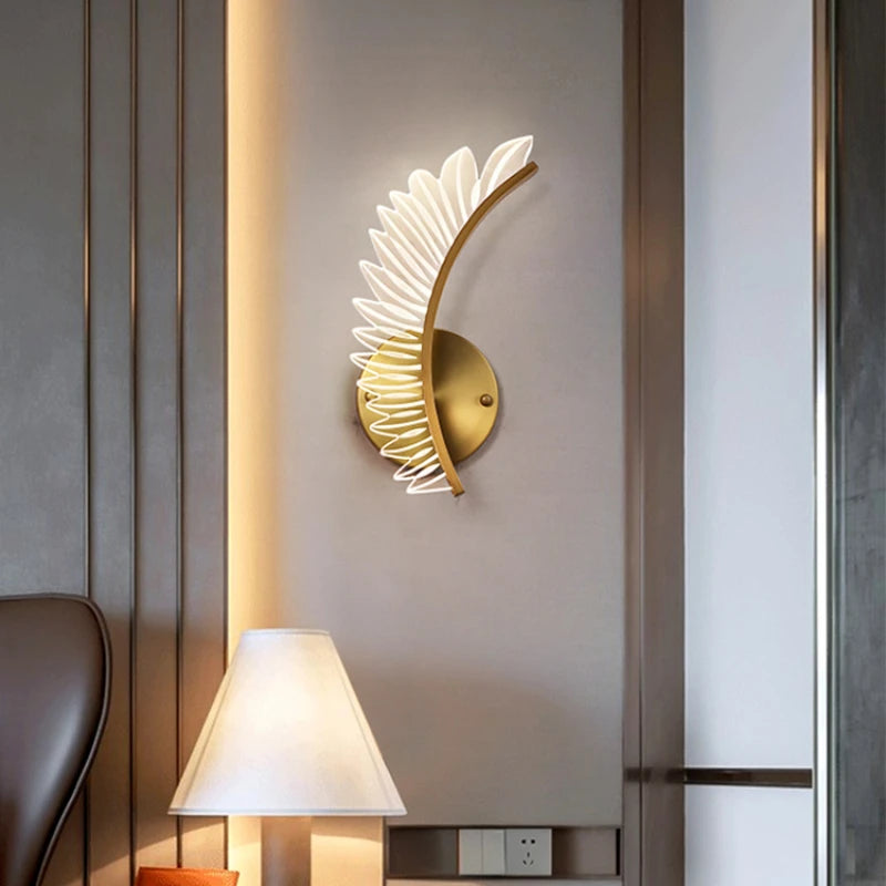 applique murale led design moderne ailée pour hôtel villa