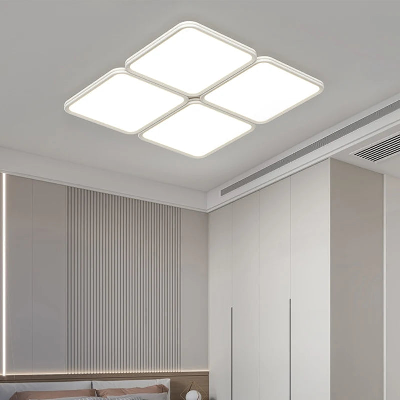 Plafonnier led ultra mince moderne à quatre grilles décoratif intérieur