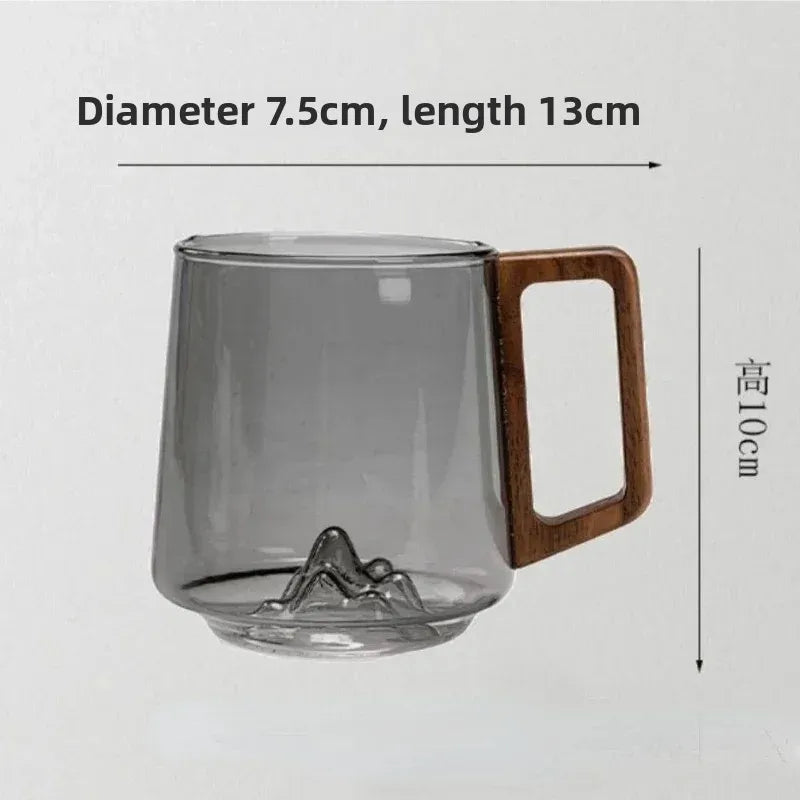 tasse a the verre borosilicate anse bois resistant - vue 7 sur 7