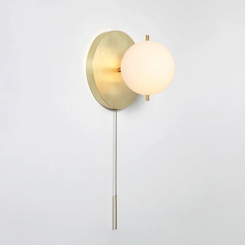 Light Luxury All Copper Wall Lamp, Post-modern Villa, Minimalist Living Room, Background Wall, Creative Bedroom, Bedside Lamp