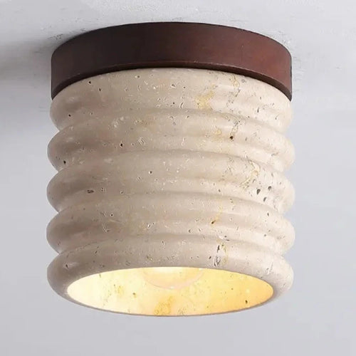 Spot Plafonnier de couloir rétro jaune en pierre de grotte