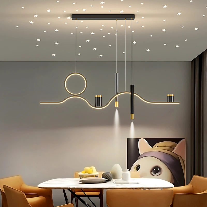 lustre moderne minimaliste led pour salle à manger nordique