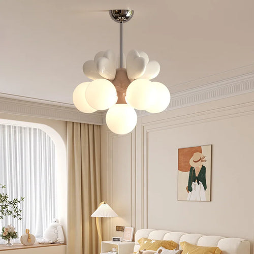 lustre de princesse avec bulle en forme de cœur pour chambre d'enfant