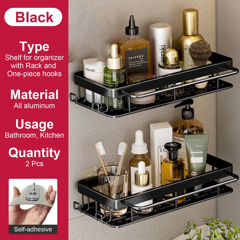 etagère murale sans perçage pour rangement de salle de bain et cuisine