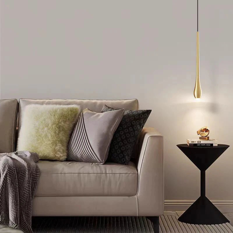 lampe led suspendue en laiton design moderne 3 intensités variables - vue 5 sur 8