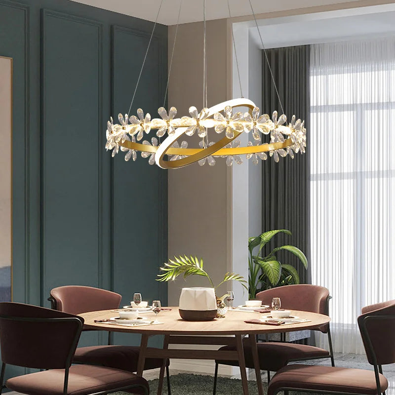 lustre cristal moderne pour éclairage tendance intérieur - vue 4 sur 7