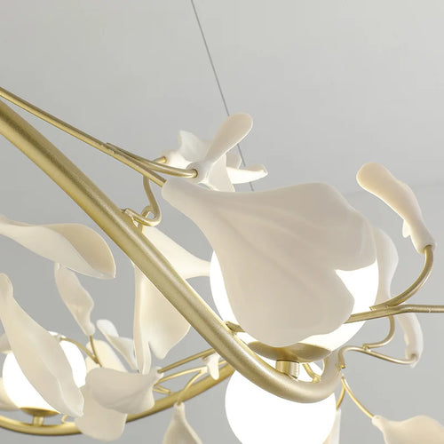 SANDYHA Moderne Fleur Branche Lustre Surround Boule De Verre Anneau Suspension Lumière Led pour Salon Salle À Manger Chambre Lustre Salon