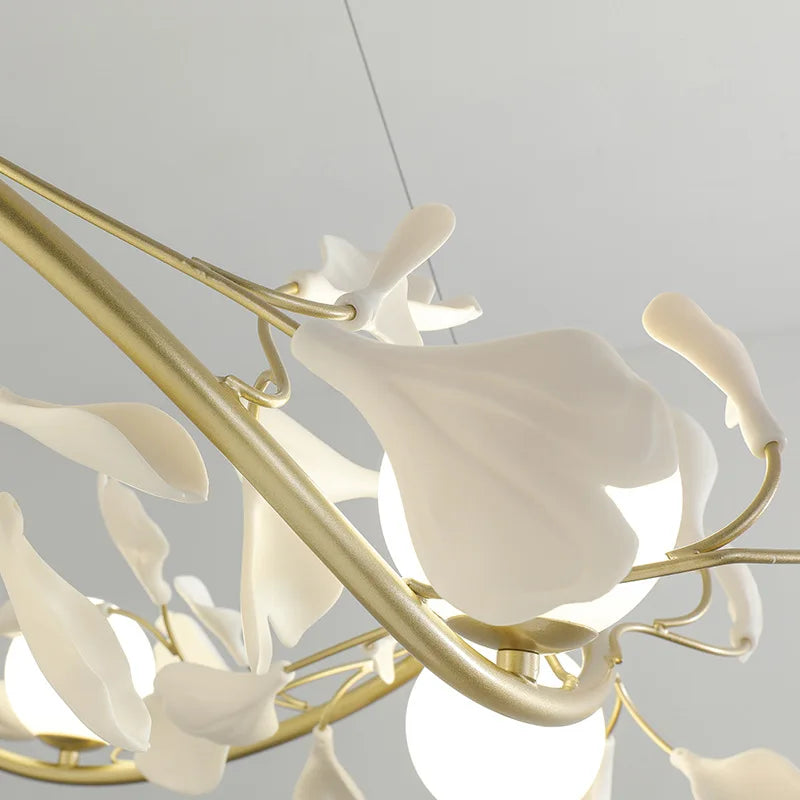 SANDYHA Moderne Fleur Branche Lustre Surround Boule De Verre Anneau Suspension Lumière Led pour Salon Salle À Manger Chambre Lustre Salon - vue 6 sur 8