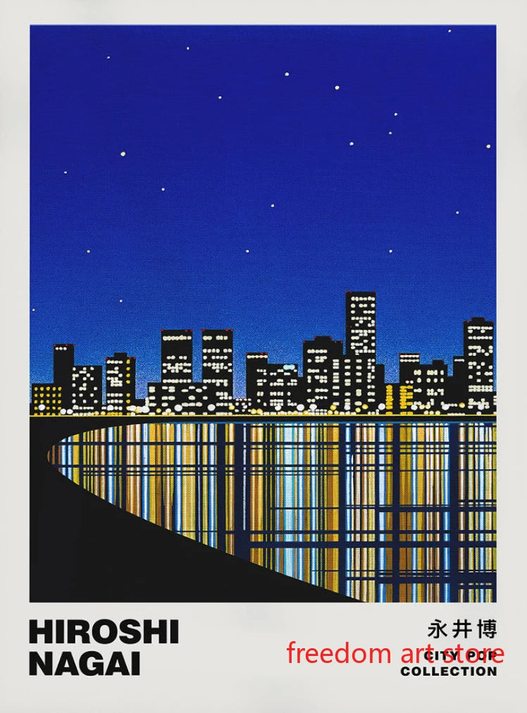 affiches d'art vintage japonaises de hiroshi nagai pour décoration murale