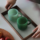 Tasse retro en verre style saphir borosilicate
