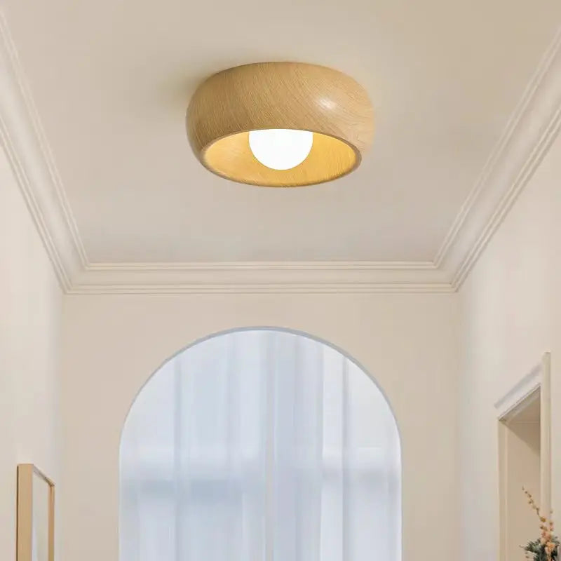 plafonnier minimaliste rétro en bois pour déco créative - vue 5 sur 8