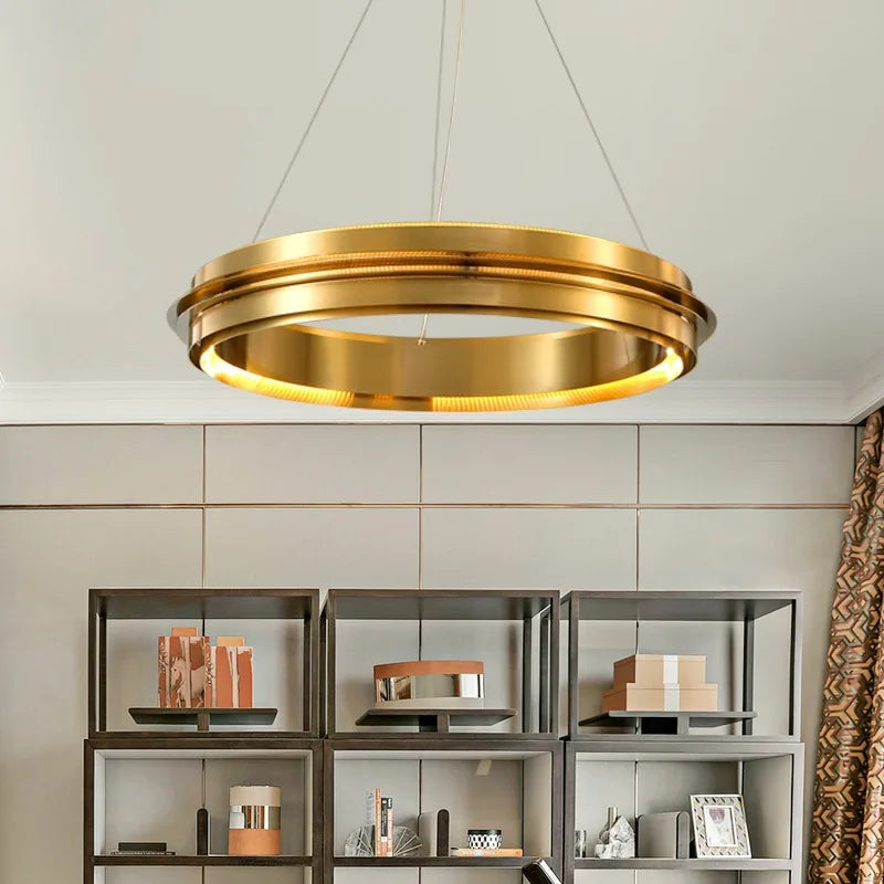 lustre en anneau post-moderne minimaliste italien led - vue 6 sur 12