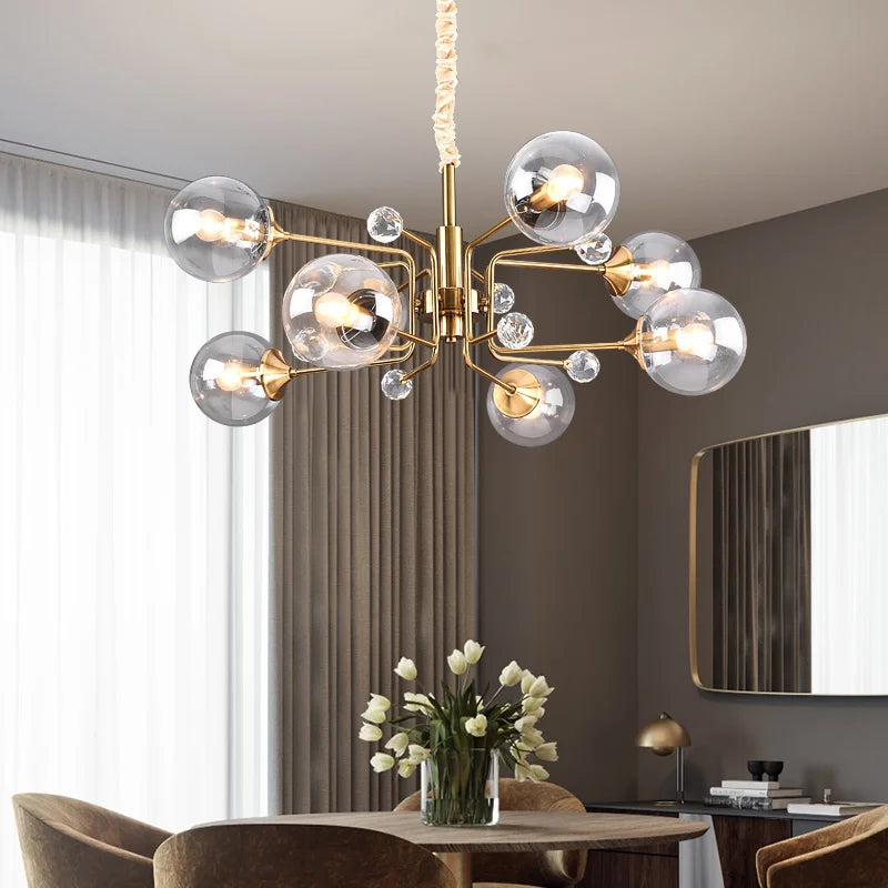 lustre led moderne 10 globes luminaire décoratif