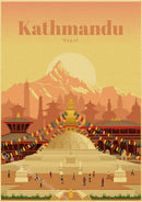 affiche rétro des villes du monde art mural vintage