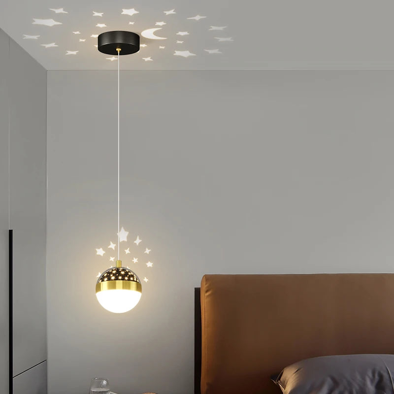 lustre moderne minimaliste de luxe projection ciel étoilé - vue 5 sur 8