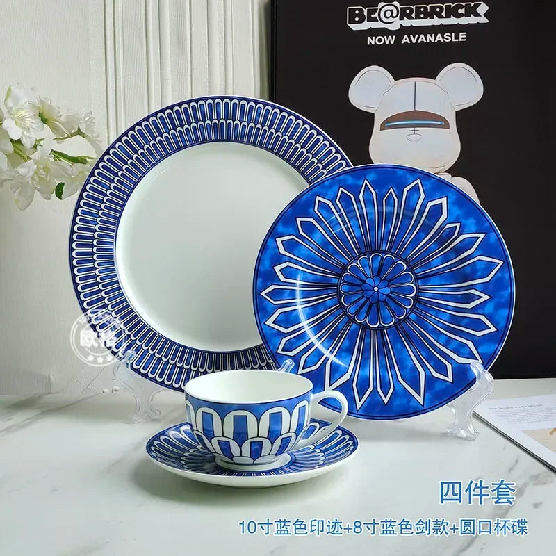 Assiette céramique style européen motifs raffinés pour thé