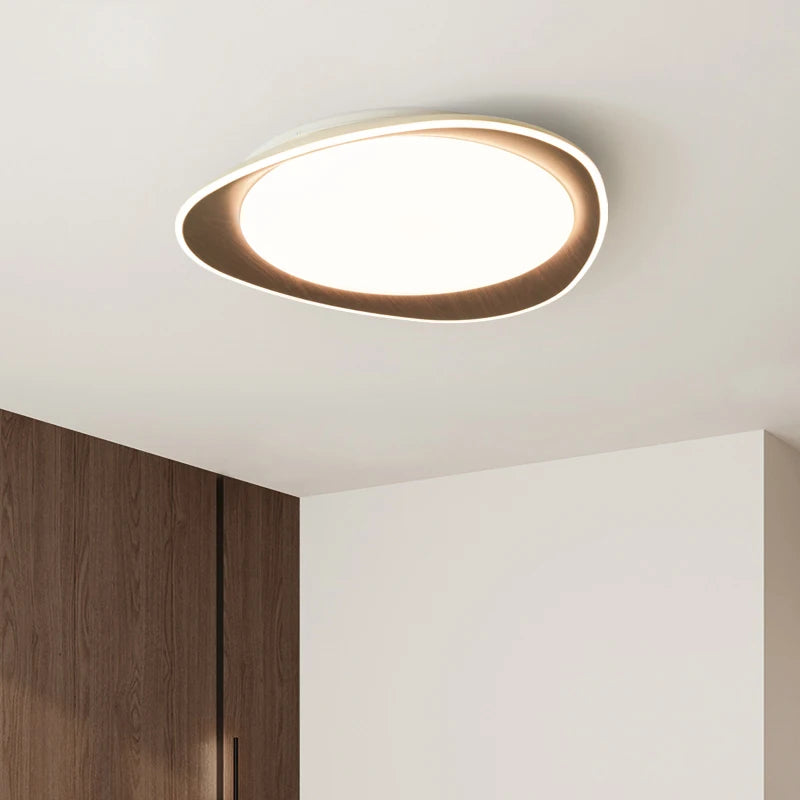 Plafonnier bois véritable chambre lumières LED décor à la maison pour salle d'étude cuisine salon - vue 7 sur 10