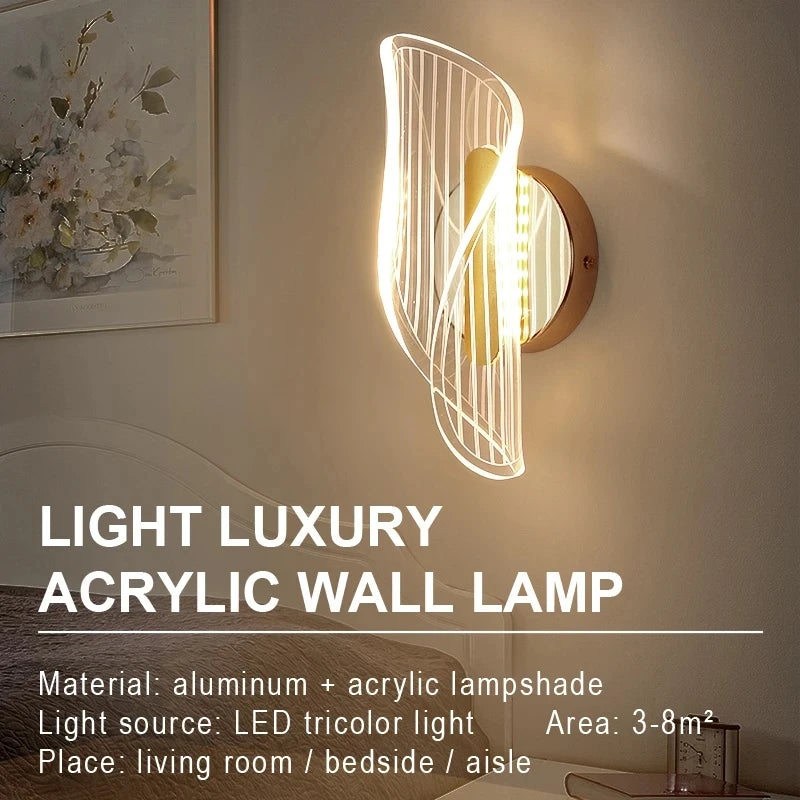 luxe acrylique applique murale led appliques murales - vue 5 sur 9