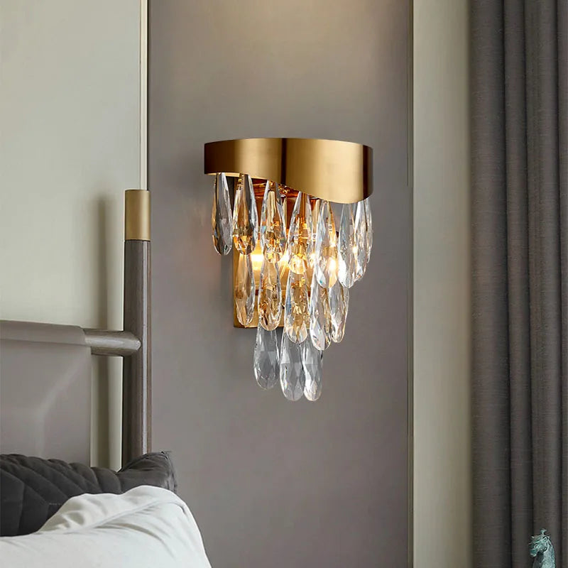 applique murale moderne en cristal de luxe décoration intérieure élégante - vue 7 sur 9