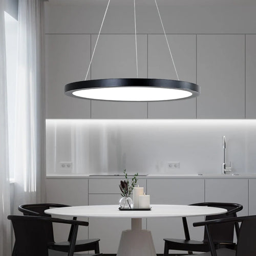 suspension led ronde dorée moderne