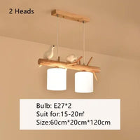 Nordic Solid Wood Birds Chandelier Nordic Log hanglamp Living Room Dining Room Bedroom Bar Indoor Decor Lighting Fixtures