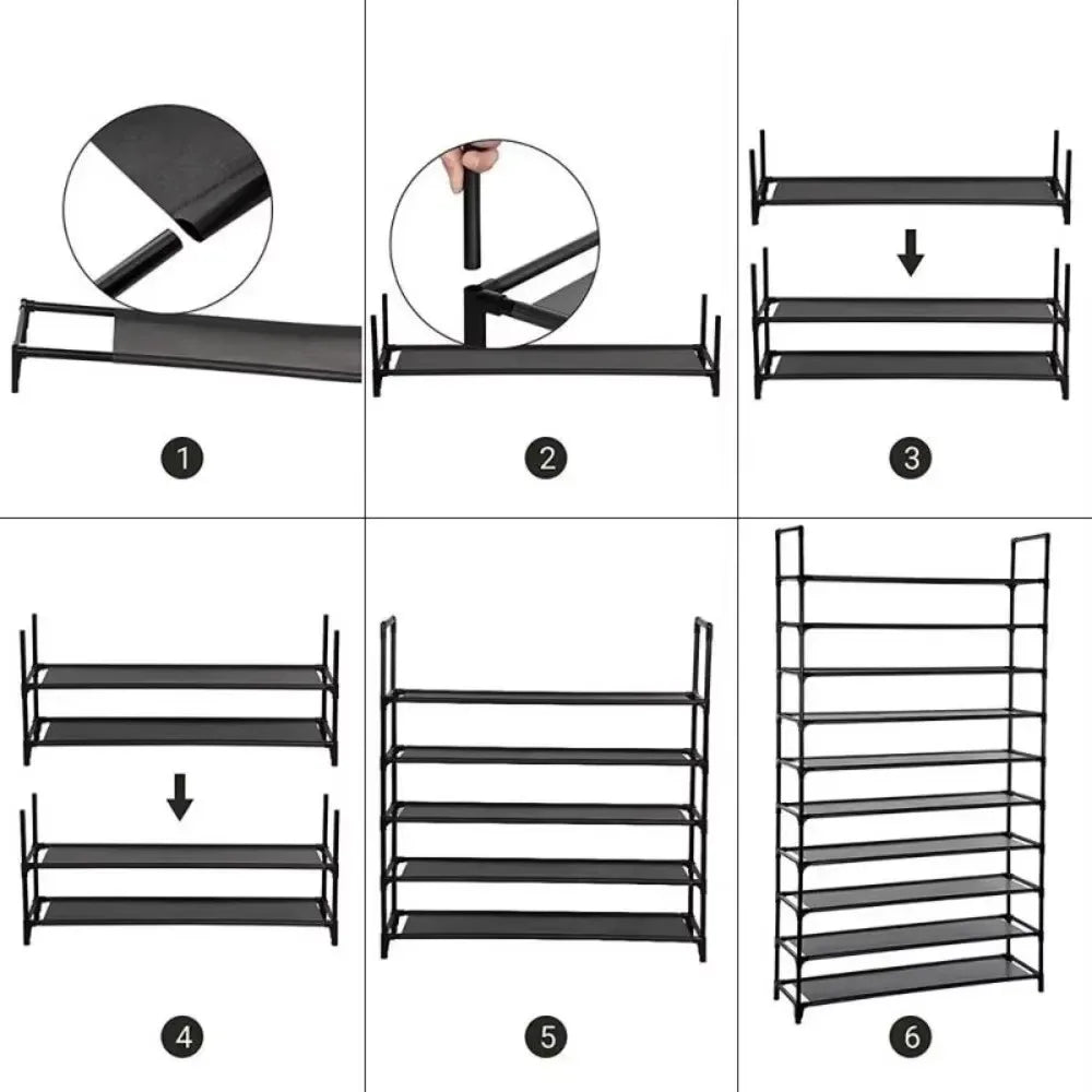étagère à chaussures sur pied à 10 niveaux grande capacité pour rangement - vue 10 sur 9