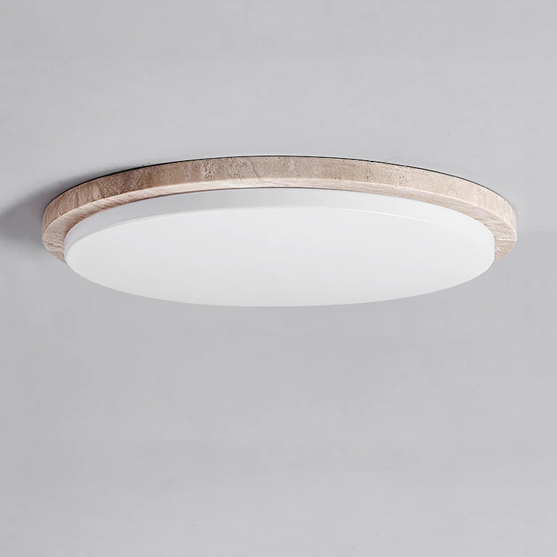 Plafonnier led style travertin modern décor salon couloir restaurant - vue 5 sur 6