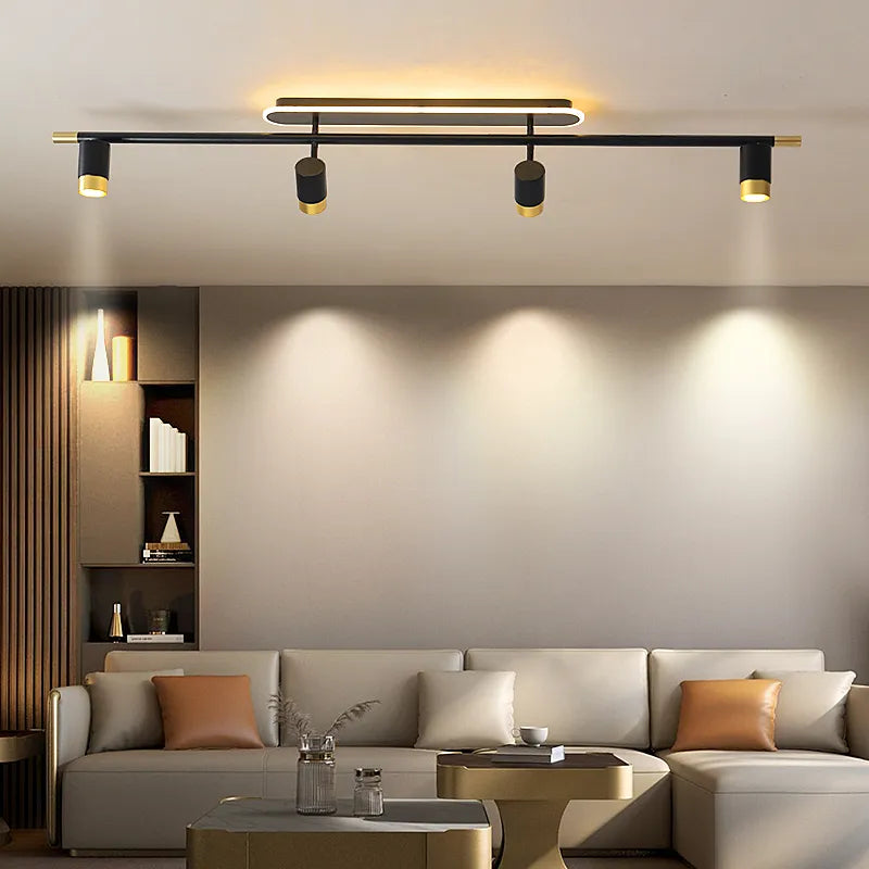 Lustre noir Led moderne intérieur