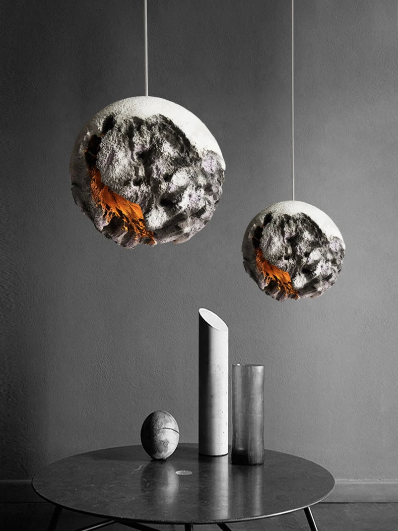 Suspension LED style industriel rétro forme planète