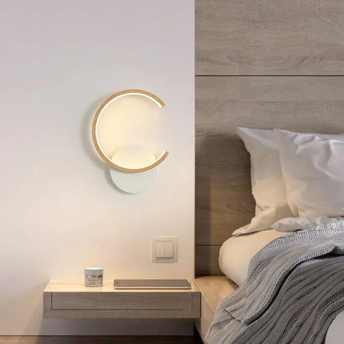Applique murale LED en bois moderne