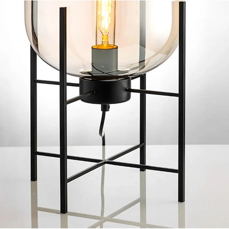 lampe de table nordique postmoderne en verre pour décoration