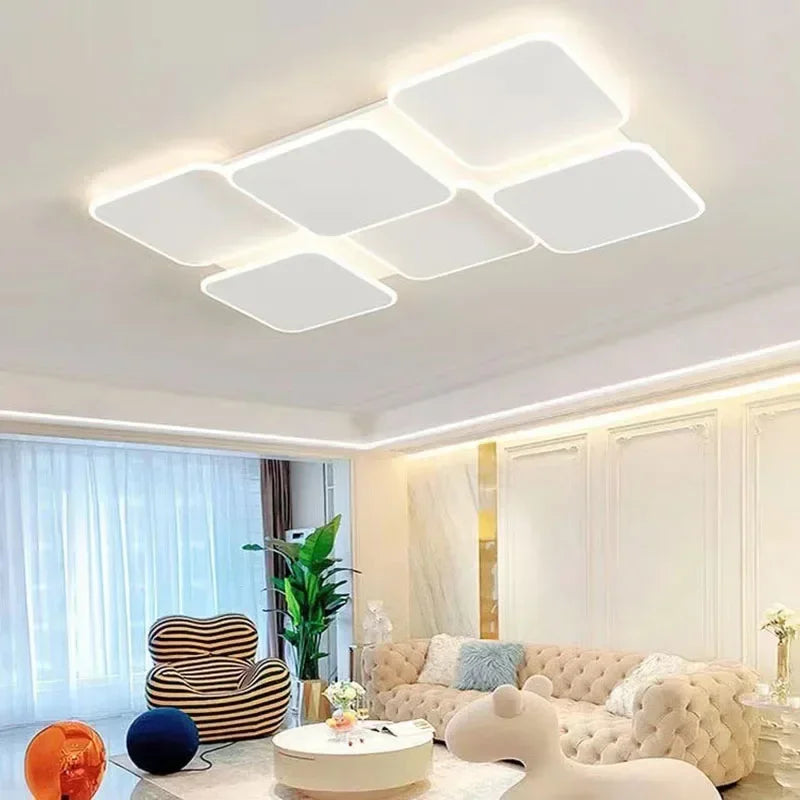 Plafond moderne à LEDs Lustre lampe pour salon salle à manger chambre balcon décor à la maison intérieur Intelligent luminaire Lustre