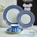 assiette style européen motif sceau thé dim sum