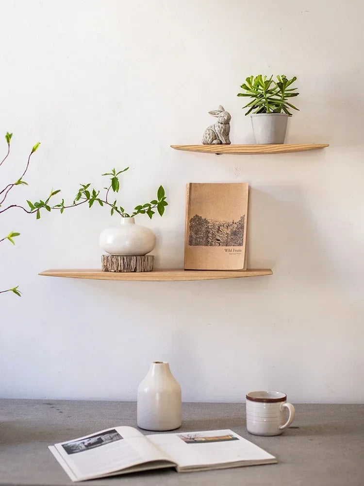 etagère murale en bois massif support d'affichage moderne minimaliste