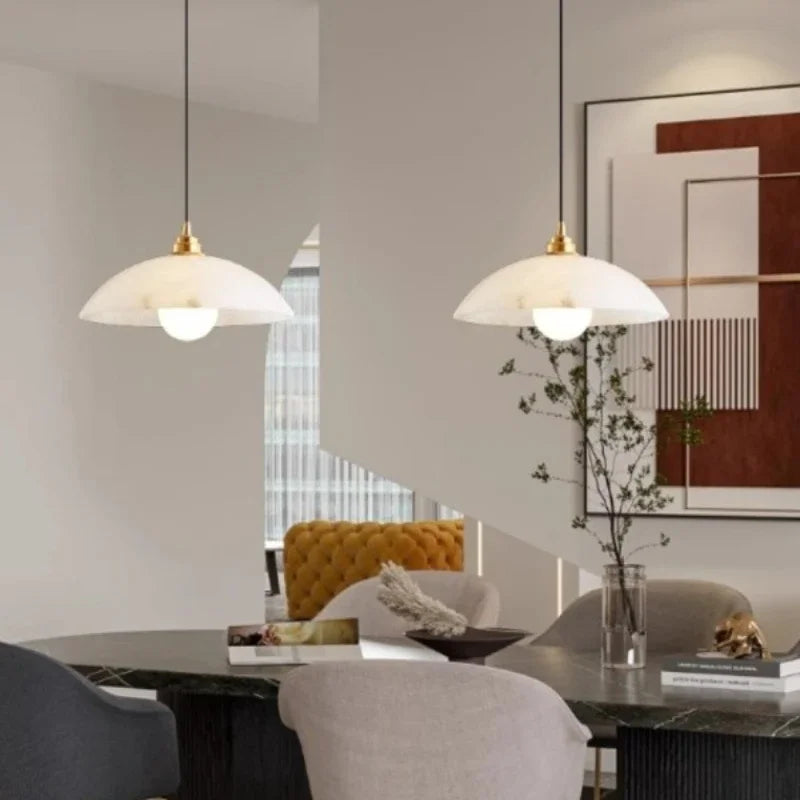 lustre en marbre naturel design nordique pour décoration intérieure - vue 3 sur 7