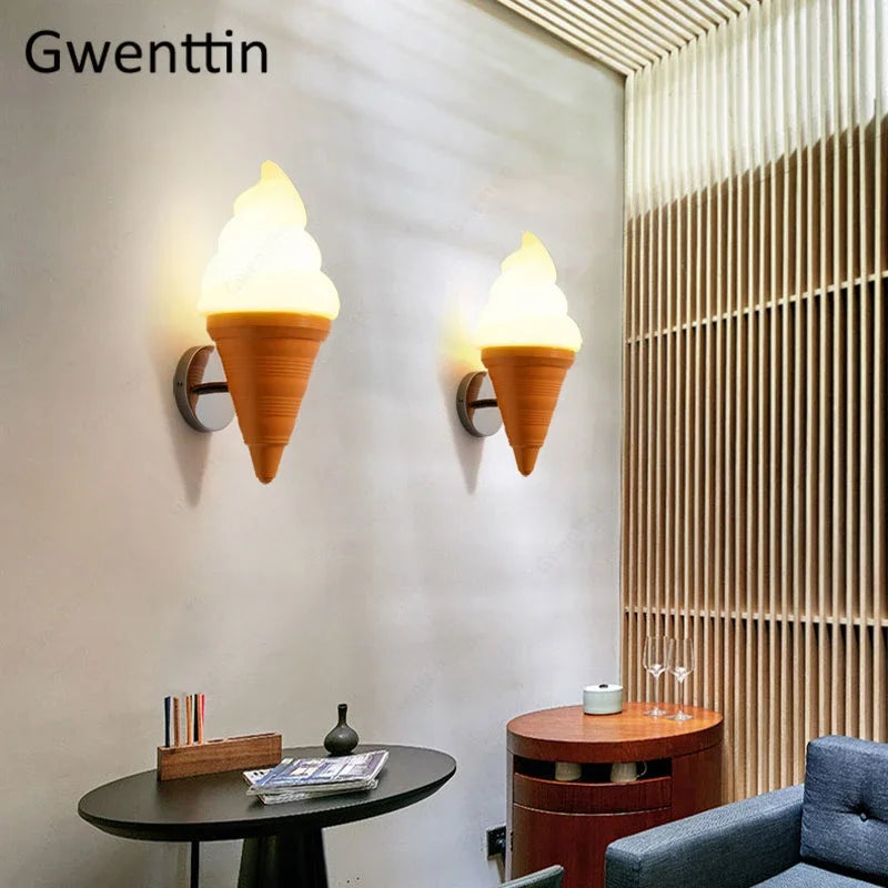 applique murale créative en forme de crème glacée moderne et lumineuse - vue 5 sur 16