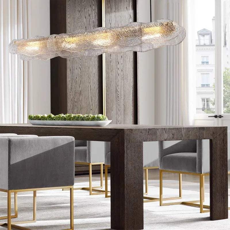 suspension moderne en cuivre et verre pour restaurant - vue 4 sur 12