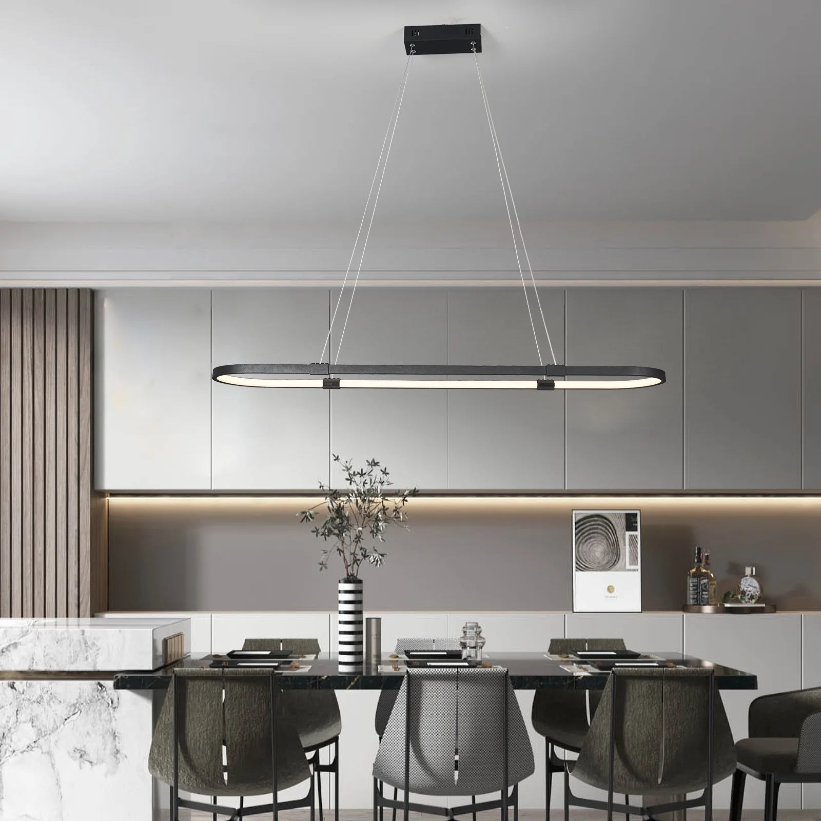 suspension moderne à led pour décoration intérieure linéaire et élégante - vue 5 sur 7