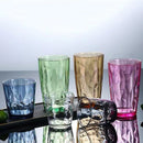 Verres incassables en acrylique style vintage strié réutilisables