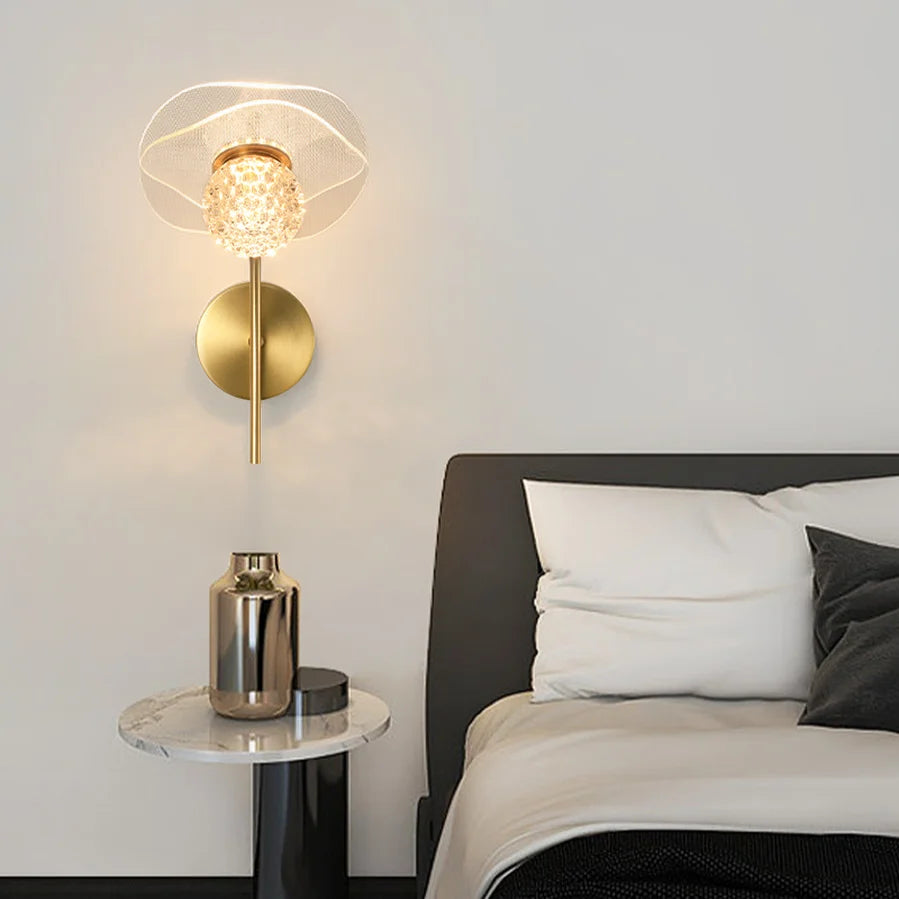 Lampe de applique murale LED en cristal nordique salon chambre fond applique murale couloir allée grenier lampes de chevet maison luminaire moderne - vue 4 sur 10