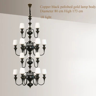 lustre en cuivre avec abat jour en verre élégant et moderne - vue 8 sur 22
