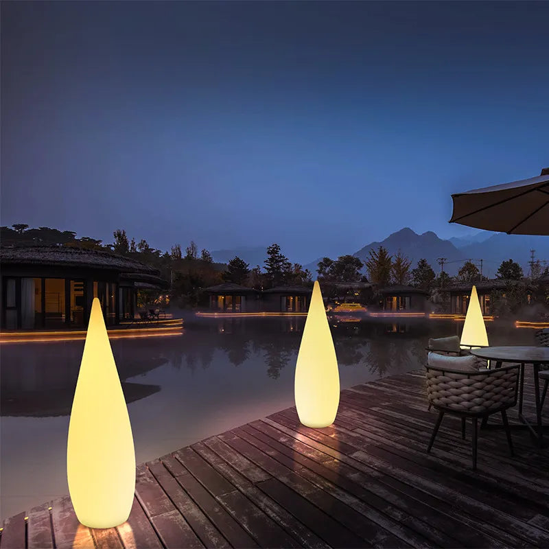 Éclairage solaire paysage RGB conception de gouttelettes d'eau étanche avec télécommande pour porche décorations de jardin lumières Led solaires extérieures
