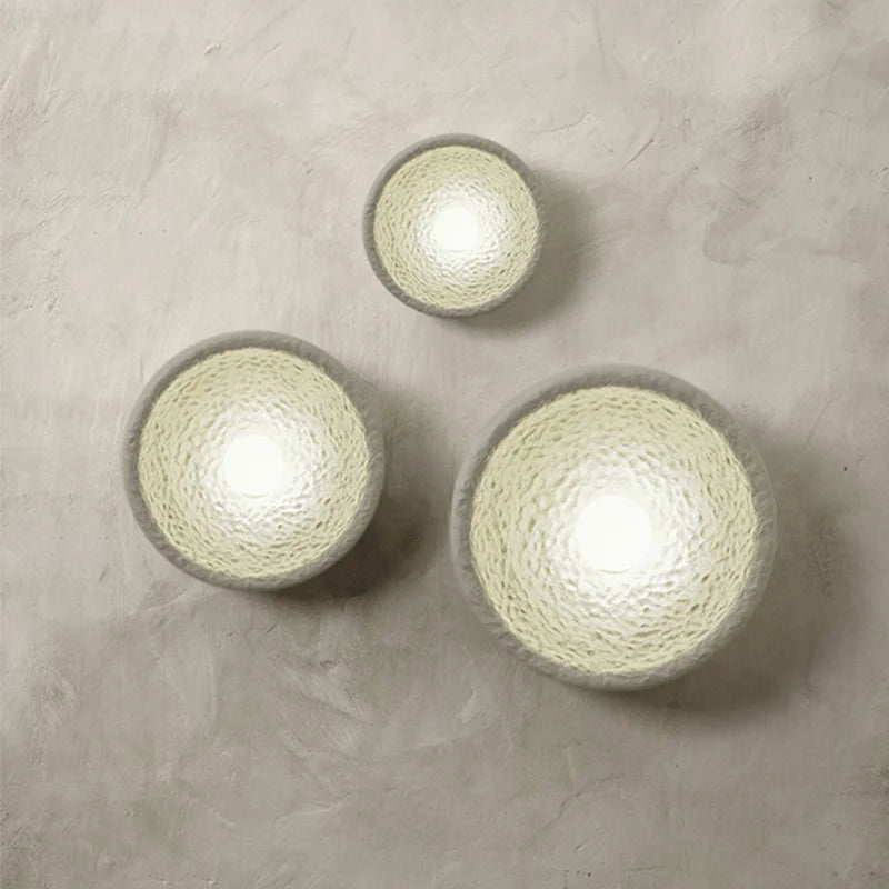 applique murale led vintage en résine et verre wabi sabi - vue 2 sur 9