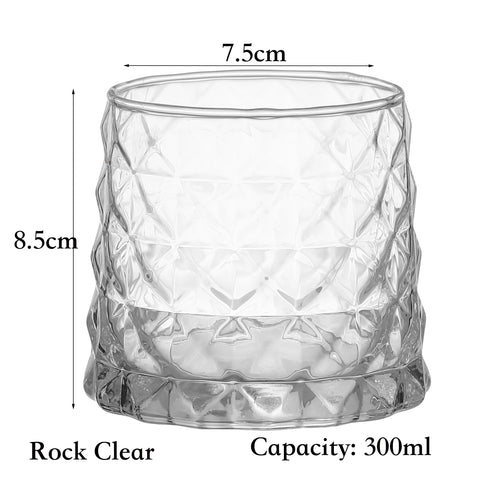 Verres whisky old fashioned relief facette style cristal