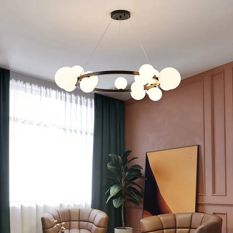 Suspension en verre pour salon et restaurant avec fil réglable