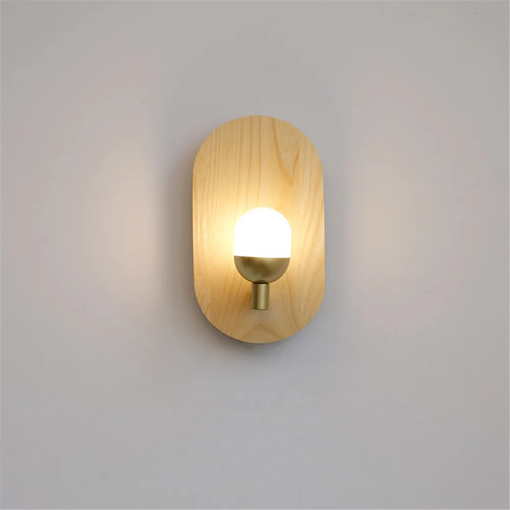 applique murale moderne nordique en bois avec led décorative - vue 6 sur 10