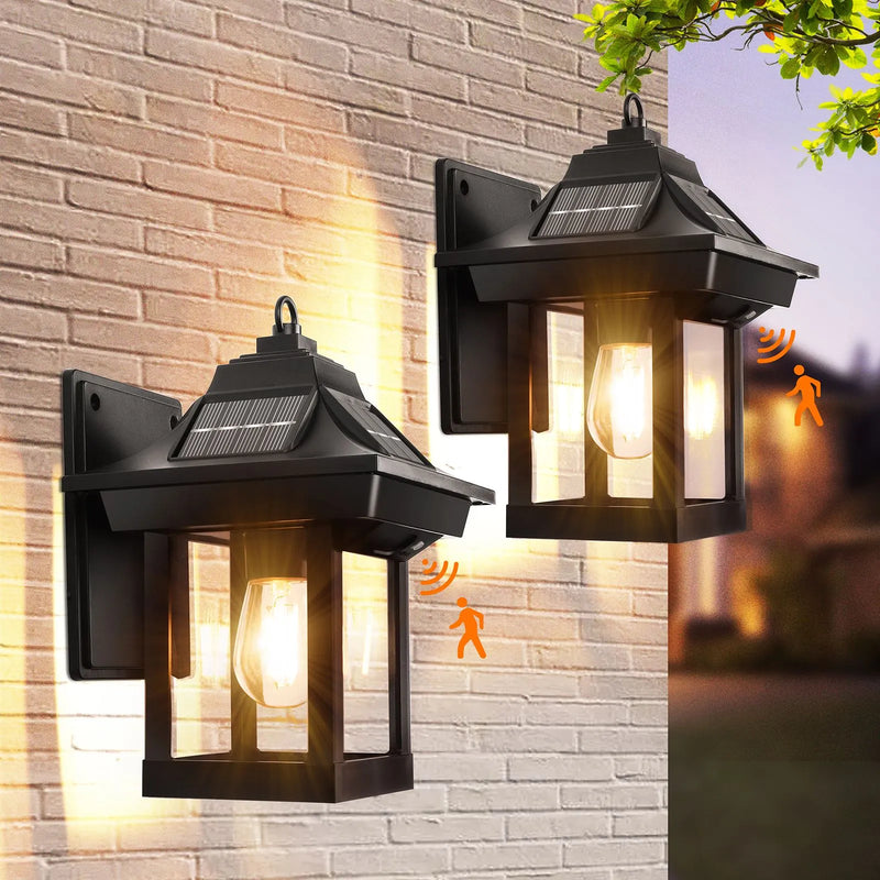 Applique murale lanternes solaires LED mouvement extérieur (lot de 2)