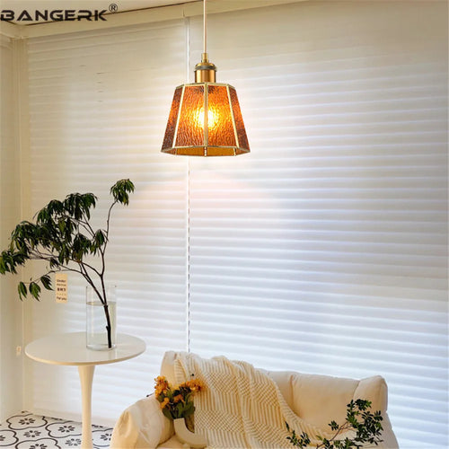 suspension nordique vintage en laiton vitrail loft éclairage décoratif