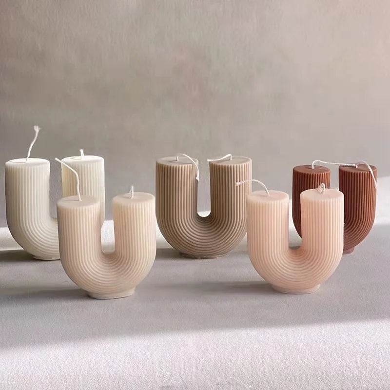 bougies parfumées géométriques en forme de u pour décoration intérieure - vue 6 sur 22