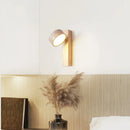 Applique murale bois noyer led rotatif tirer